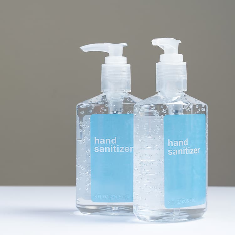 Hand sanitizer bottles