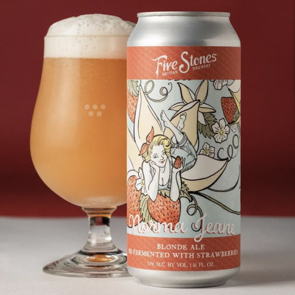 custom beer label for five stones brewery