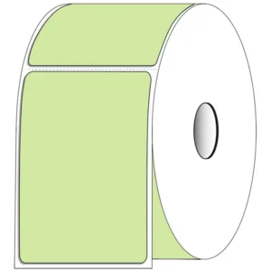 4" x 6" Rectangle Direct Thermal Roll Labels, Green - Case of 4