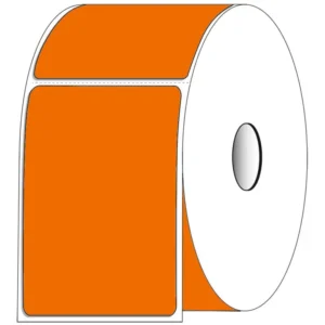 4" x 6" Rectangle Direct Thermal Roll Labels, Orange - Case of 4