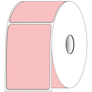 4" x 6" Rectangle Direct Thermal Roll Labels, Pink - Case of 4