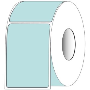 4" x 6" Rectangle Direct Thermal Roll Labels, Blue - Case of 4