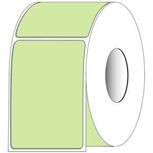 4" x 6" Rectangle Direct Thermal Roll Labels, Green - Case of 4