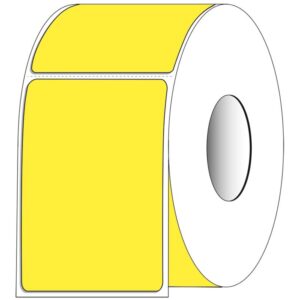 4" x 6" Rectangle Direct Thermal Roll Labels, Yellow - Case of 4