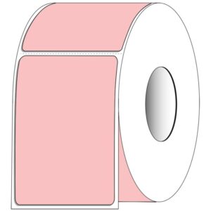 4" x 6" Rectangle Direct Thermal Roll Labels, Pink - Case of 4