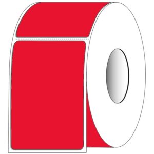 4" x 6" Rectangle Direct Thermal Roll Labels, Red - Case of 4