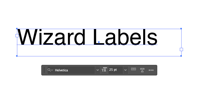 Wizard Labels text shown not outlined in Adobe Illustrator