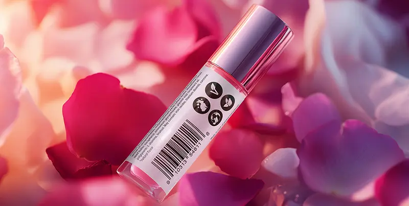 barcode label on cosmetic product