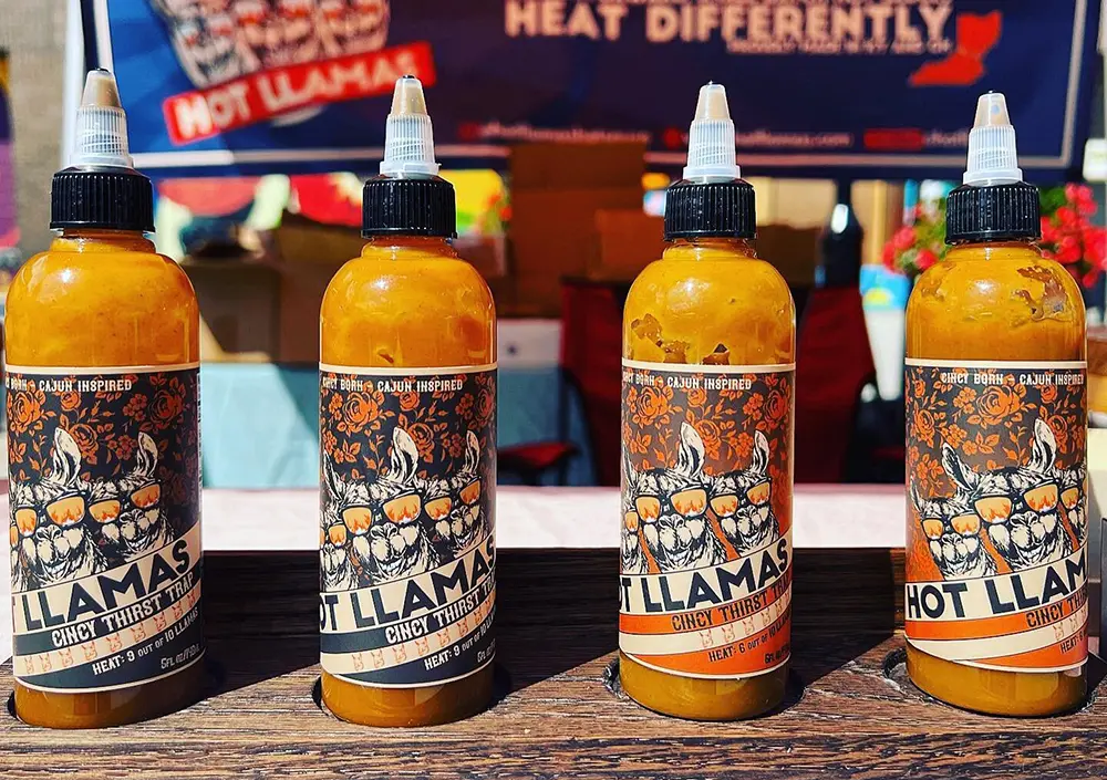 Hot Llamas Hot Sauce Bottles