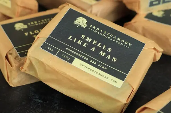 soap bar with custom label