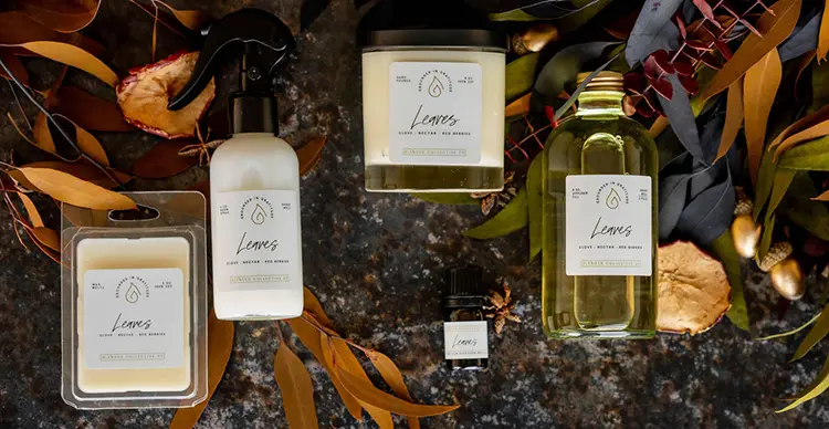 blended collective co leaves candle and wax melts