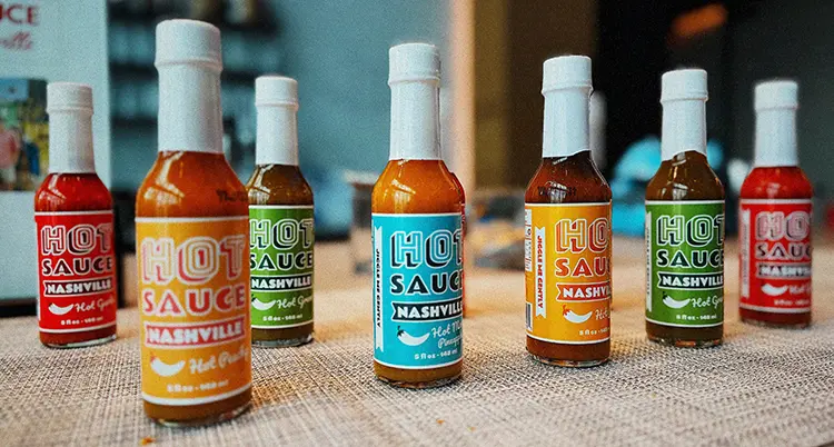 hot sauce nashville bottles with custom hot sauce labels