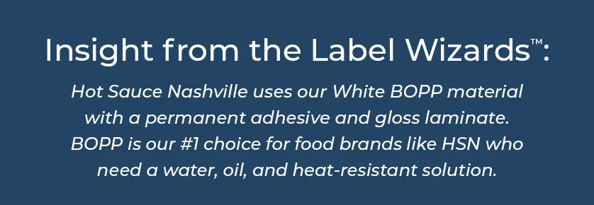 bopp label material for hot sauce labels
