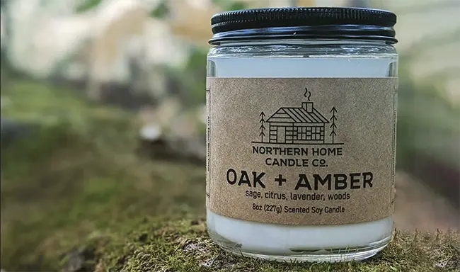 candles with eco friendly labels