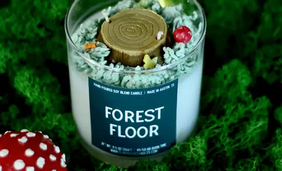 forest floor custom label for candle