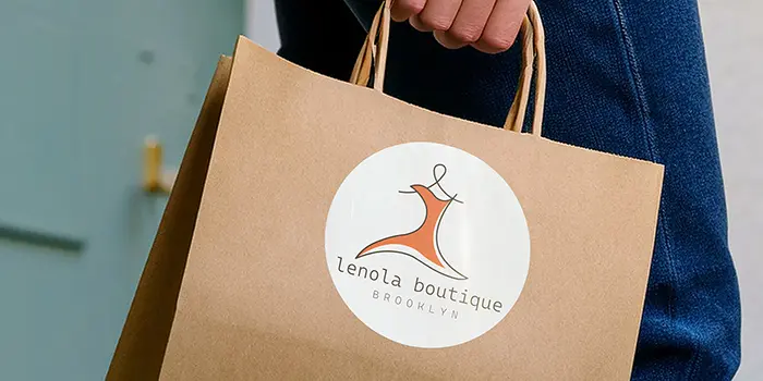 custom logo label on retail bag