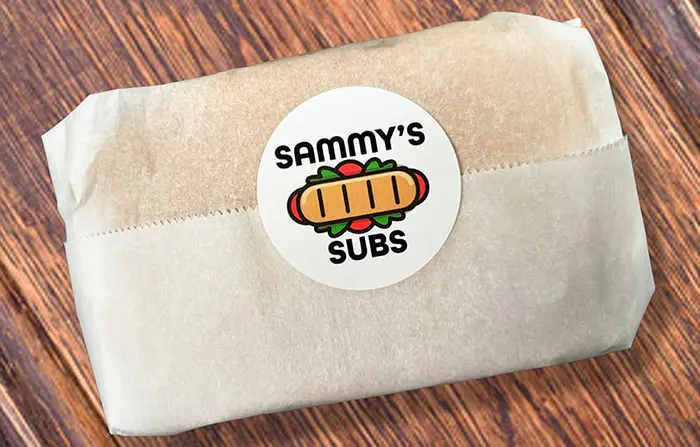 custom logo label for sandwich business