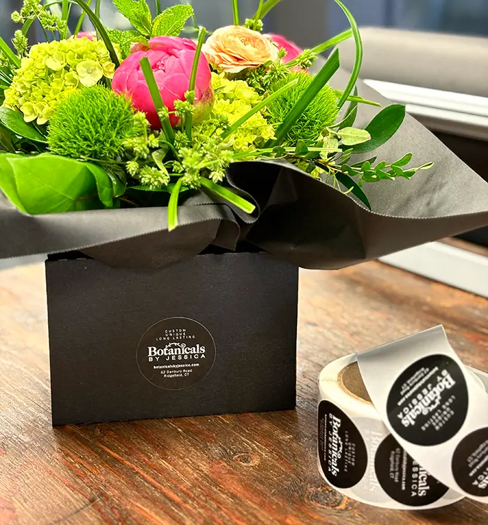 logo label and logo stickers for flower business