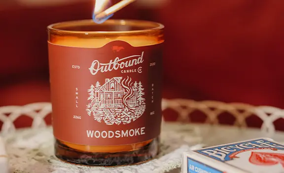 woodsmoke custom candle label