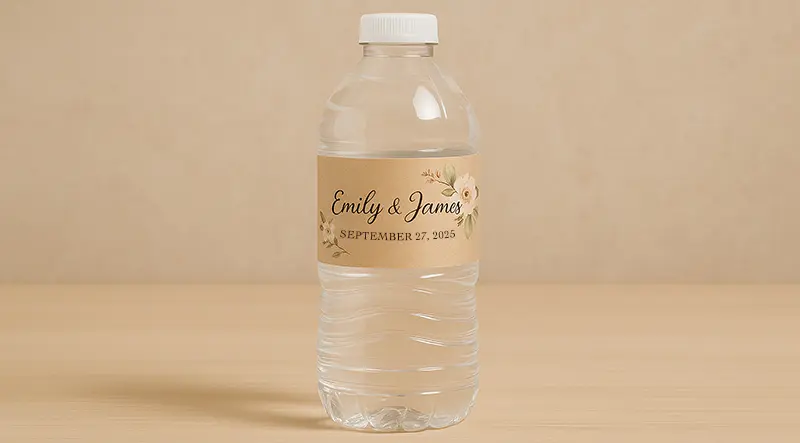 custom label water bottle for wedding
